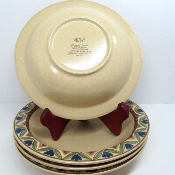 Mikasa Potter's Touch Sausalito Soup Bowls 8.25" Discontinued Pattern set of 4 - Picture 2 of 12